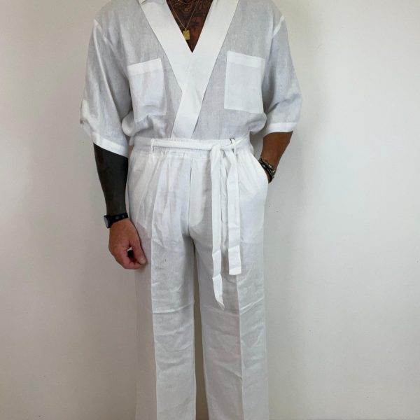 Coordinato lino white