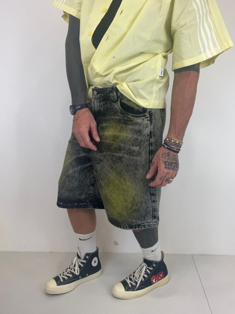Bermuda jeans Black and Yellow - immagine 2